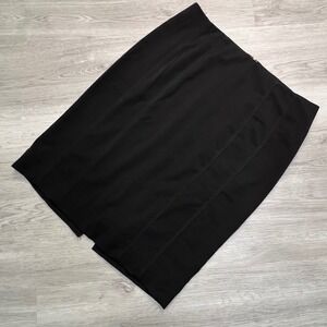 White House Black Market Black Pencil Skirt Size 12 Knee Length Back Zip